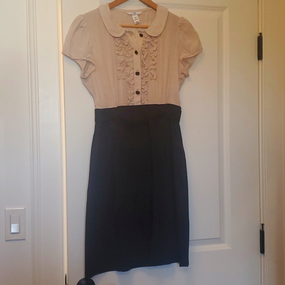 H & M Black and cream dress Size 8